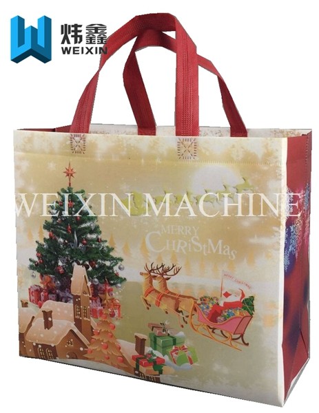 Three - Dimensional Non Woven Box Bag Making Machine With Handle Attachment