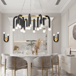 China Whit 20 Chandelier Postmodern Creative U-shaped lustre industrial Chandelier(WH-MI-118) wholesale