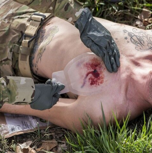 Emergency Wound Dressing Bandage IFAK Chest Seal Vented Rescue EMS First Responder