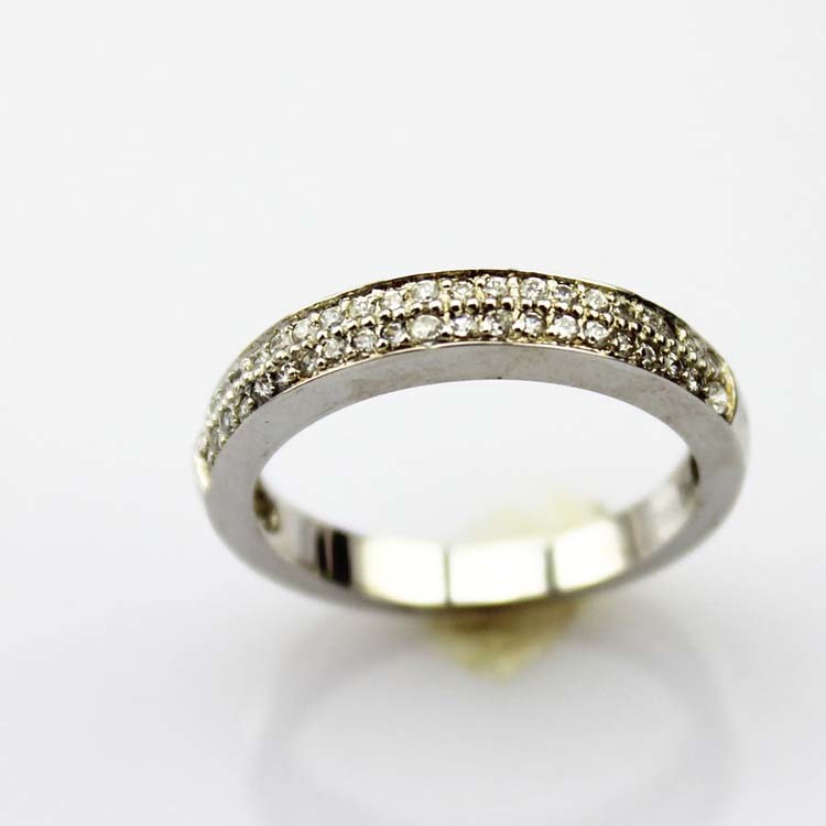 Sterling Silver Pave CZ Diamonds Engagement Wedding Band Ring(F92)