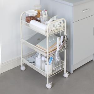China Rustproof 3 Tier Stainless Steel Cart , 10kg Bearing Steel Basket Trolley wholesale