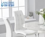 120cm White Marble Round Dining Table And Upholstered Dining Chair