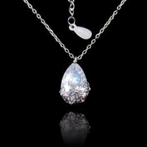 China Sterling 925 Water Drop Zircon Silver Cubic Zirconia Necklace wholesale
