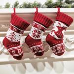 Hanging Christmas Knitted Stocking Decorations Stuffed Xmas Tree Hanging Toys