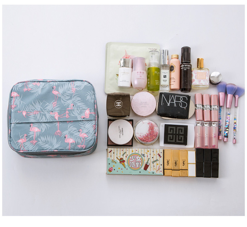 Zipper Velcro Closure Cute Cartoon Polyester Makeup Organizer Bag