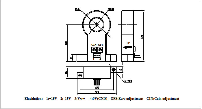 CE Rohs Open Loop Hall Effect Current Transducer For DC Motor Drive System