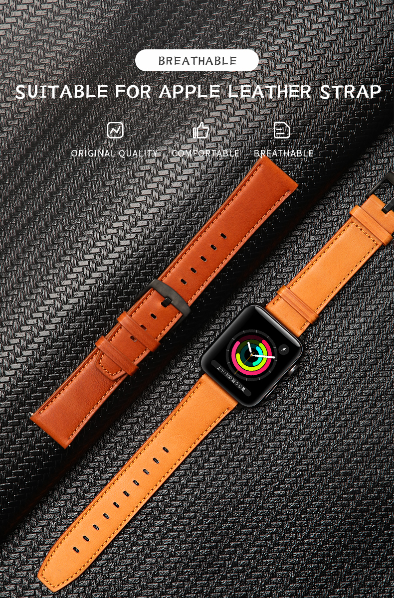 Genuine Leather Smart Watch Straps For iWatch 38mm 40mm 42mm 44mm 45mm 100%