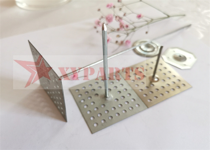Easy Bending Galvanized Steel Insulation Fasteners With Square Stamped Hole Base
