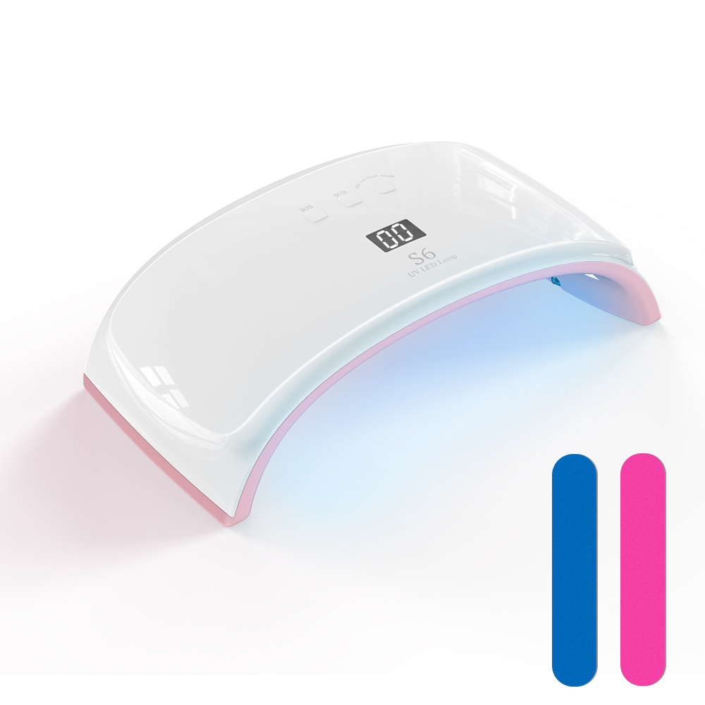 2 In 1 UV LED Nail Dryer 42W Gel Polish Curling Lamp With Multi Timer Display