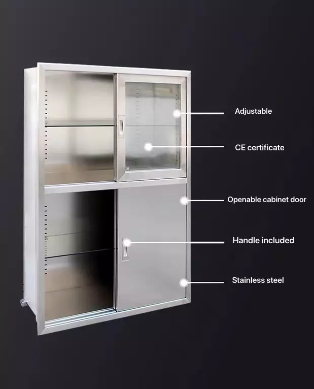 Customized Stainless Steel Medical Cabinet Rust Proof SUS304 Medical Wall Cabinet