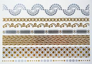 China Metallic Jewelry temporary tattoo, flash tattoo, shimmer tattoo, gold tattoo wholesale
