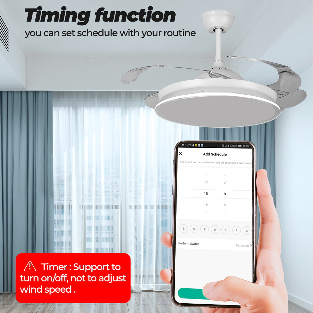 SMATRUL Tuya WiFi Smart Fan Speed Regulation DIY Mini Switch Module Remote Control Timer on Off 220V for Alexa Google Home
