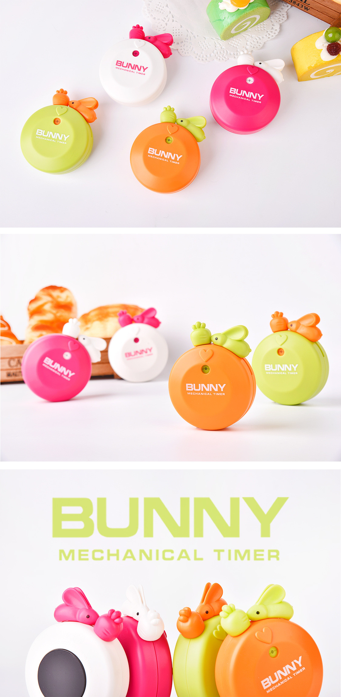Rabbit And Carrot ABS Material Mechanical Kitchen Timer Magic For Kitchen