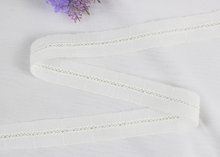 White Eyelet Cotton Embroidered Lace Trims Cotton Lace Ribbon For Fashion Market