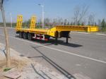 3 axles Low Bed Semi Trailer / Extendable Hydraulic Lowbed Semi Trailer Red