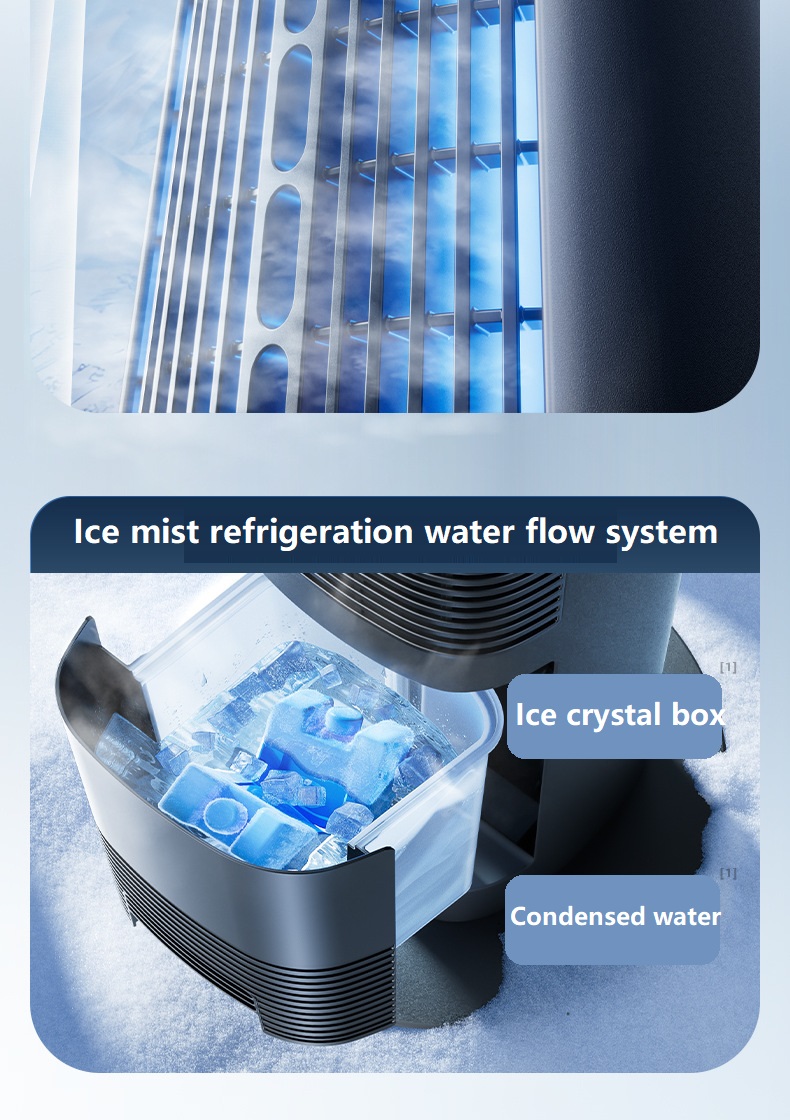 Floor Vertical Mobile Ice Mist Air Conditioning Fan with 220V Voltage and Private Mold