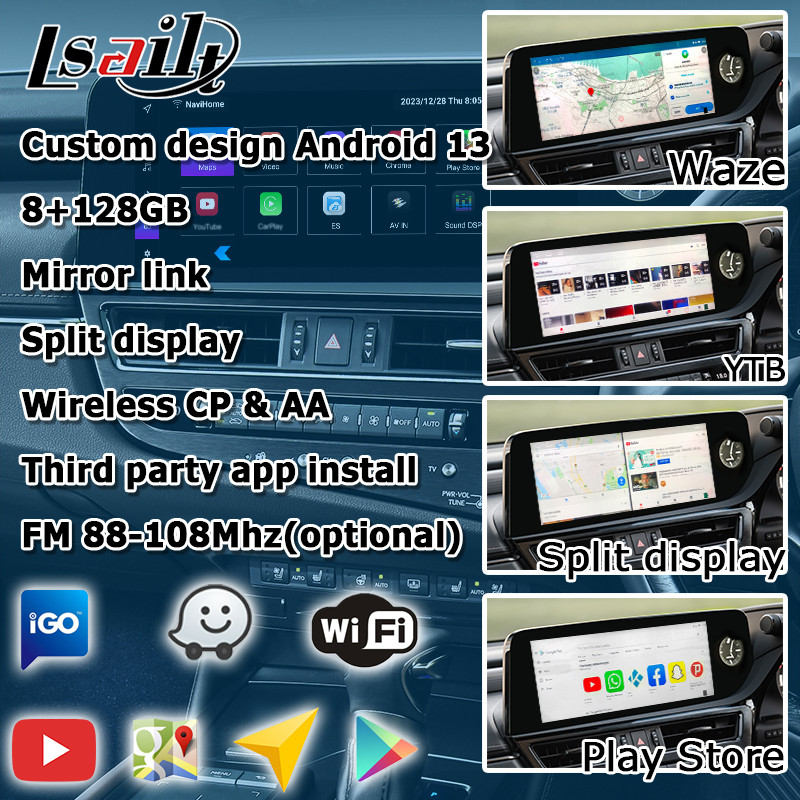 Lexus ES300h ES350 ES250 2023 Android 13 multimedia interface base on Qualcomm 6125