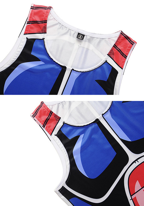 Colorful Cartoon Sleeveless Custom Anime T Shirts Sublimation Printing