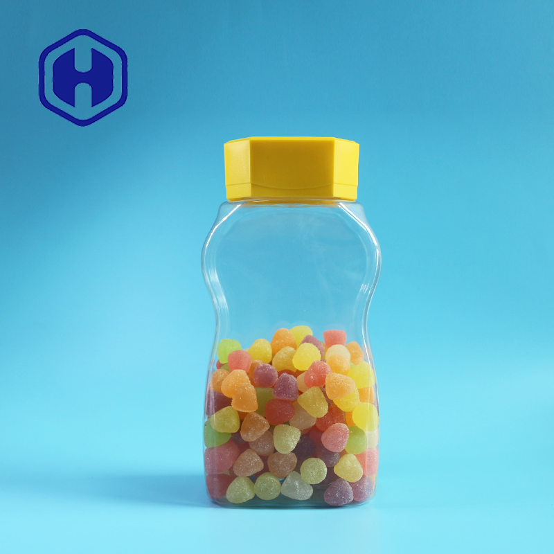 820ml Clear Unique Plastic Coffee Jar Packaging With Screw Lids Liner