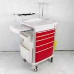 Custom Healthcare Medical Trolley On Wheels , Hospital Medication Cart With Side
