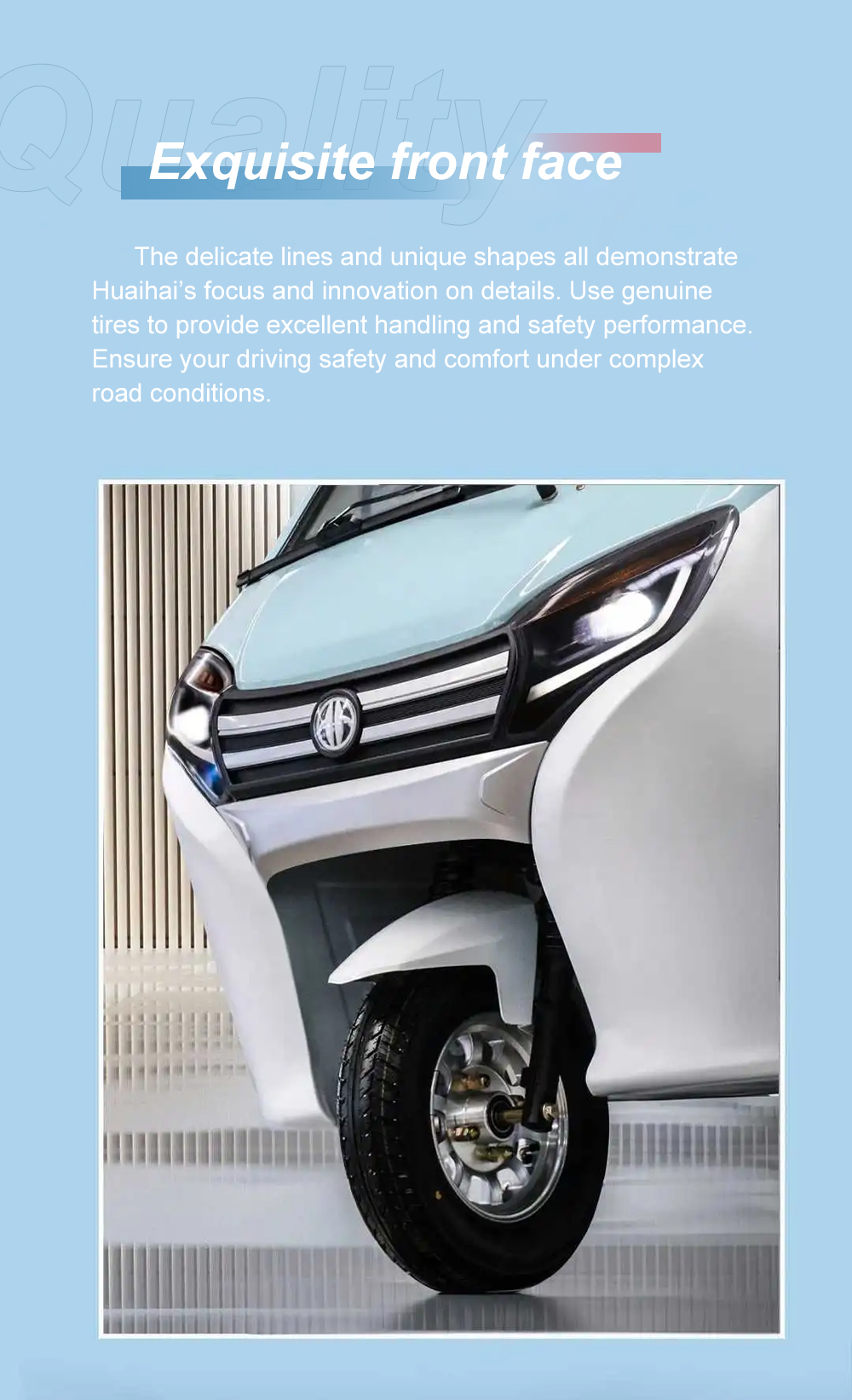 Durable Tuktuk Closed Cabin Scooter Tricycles for Electric Auto Rickshaw in Bangladesh