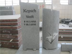 China European style flower shape white marble upright headstone wholesale