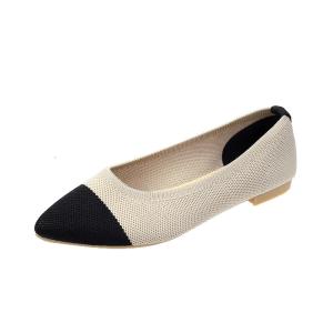 China Women's New Pointed Casual Flat Shoe Lightweight Knit Breathable wholesale