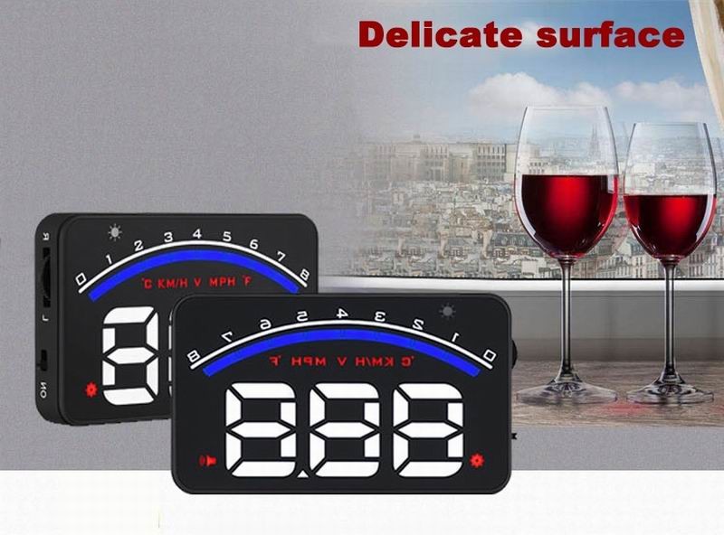 Ouchuangbo Car Head Up Display 3.5 inch Windscreen Projector OBD2 EUOBD Driving Data Display Speed RPM Water