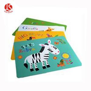 China Cartoon Animals Zebra Printed Disposable Plastic Placemat wholesale