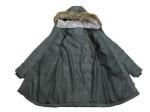 Women'S Black Long Puffer Jacket With Faux Fur Hood