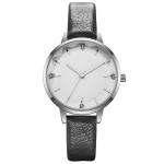 Womens Leather Strap Quartz Watch Stones PVD plated Ladies Waterproof Watch