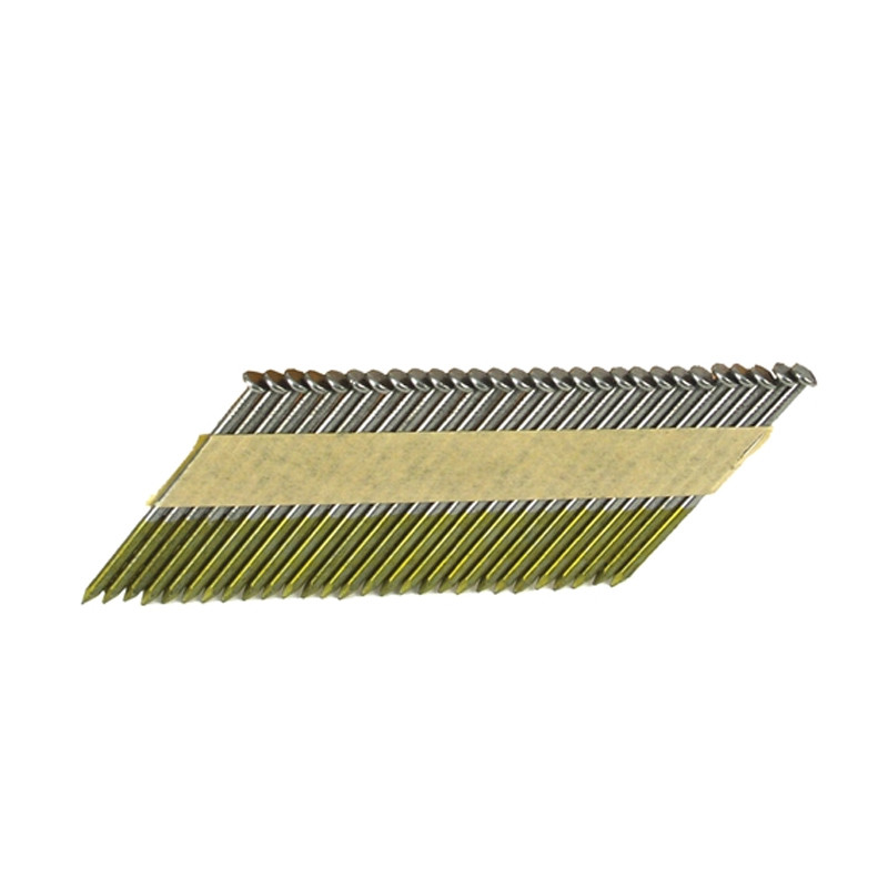 33 Degree Clipped Head Framing Nails 75mm Paper Tape Ring Shank For House Building