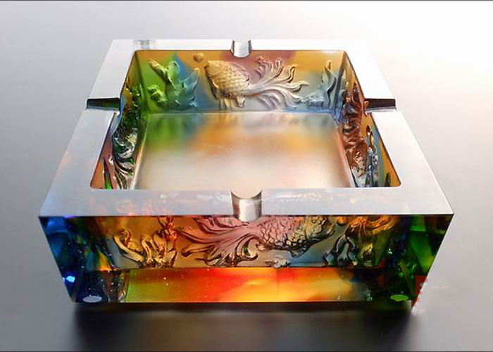 Square / Round Shape Ashtrays Home Decorations Crafts 120*45mm For Smoker