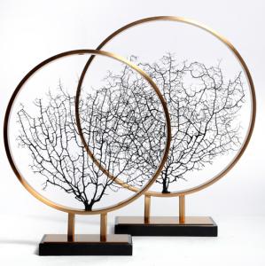 China Creative Tree Shape Art Metal Antique 580mm Home Statue Decor wholesale