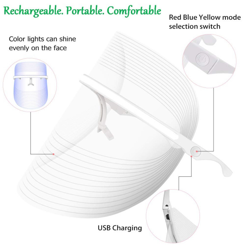 Photon Light Therapy LED Beauty Mask FCC Ceritified With Neck