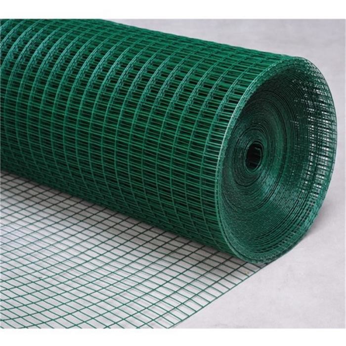 Green PVC Welded Wire Mesh Rolls 1/2" 2''X2'' Weld Mesh Wire Netting