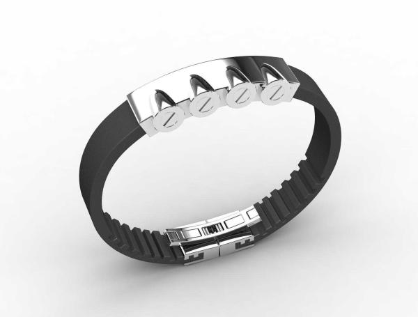 Top Quality Europe Fashion Stainless Steel Genuine Leather Silicone Bangle