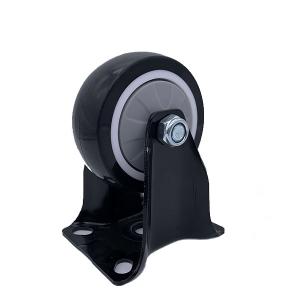 China 8'' Black Polyurethane Wheel Rigid Fixd Heavy Duty Caster wholesale