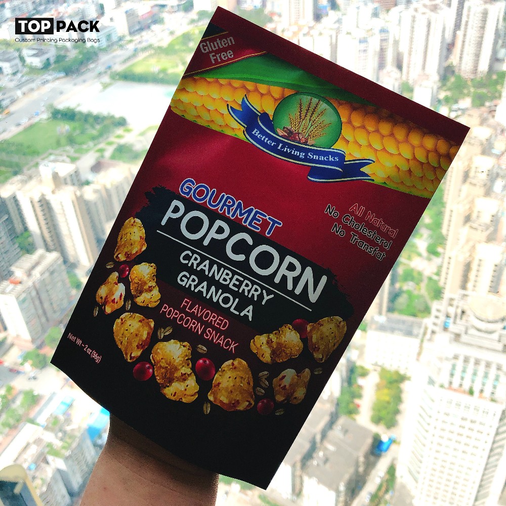 2oz pillow packaging custom print popcorn snack bags