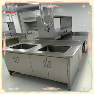 China Silver Stainless Steel Lab Bench Laboratory Furnitures 1500*750*900MM wholesale