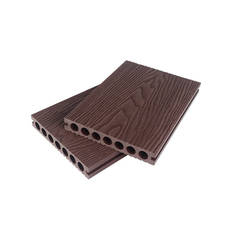145x22mm Wood Plastic Composite Wpc Flooring 3D Deep Embossed Board Outdoor Park Balcony