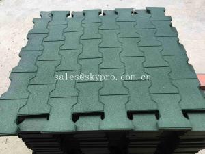 China Driveway Rubber Patio Pavers / Anti - Slip Recycled Rubber Flooring Thickness 15-100mm wholesale