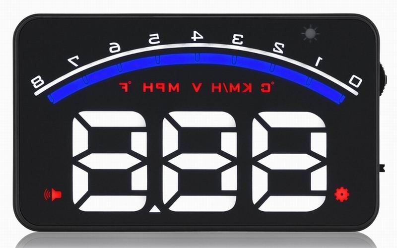 Ouchuangbo Car Head Up Display 3.5 inch Windscreen Projector OBD2 EUOBD Driving Data Display Speed RPM Water