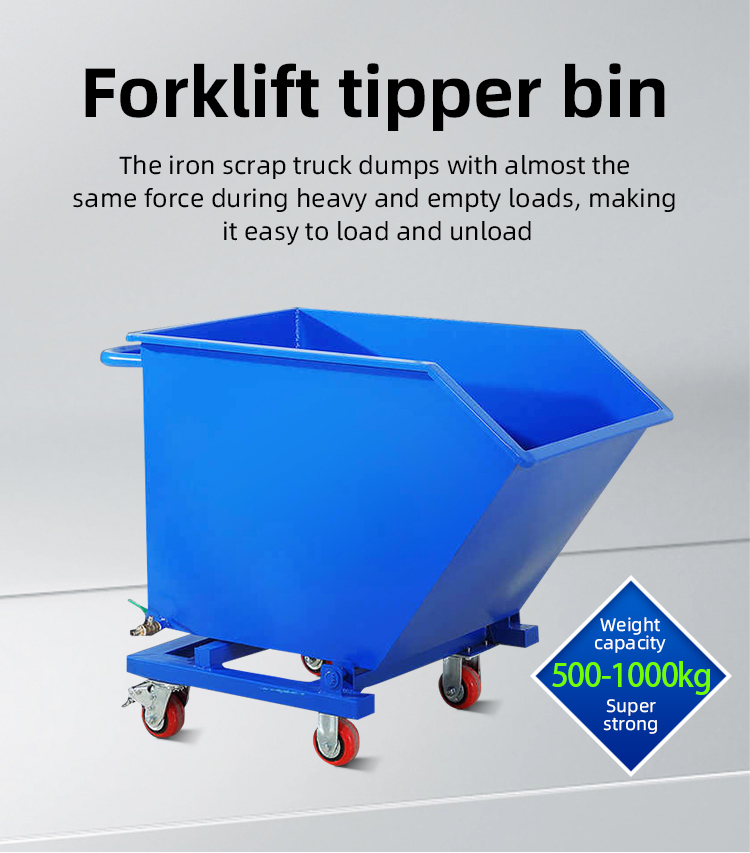 Heavy Duty Steel Self Dumping Hopper Self Tipping Bins Forklift Self Dump Hopper