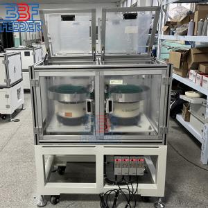 China Lower Noise Bowl Feeder Machine Dust Cover Double Feeding Vibratory Parts Feeder wholesale