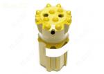 T38 Thread Button Bit , 64 MM T38 RG Hard Rock Drill Bits In Gold Yellow Color