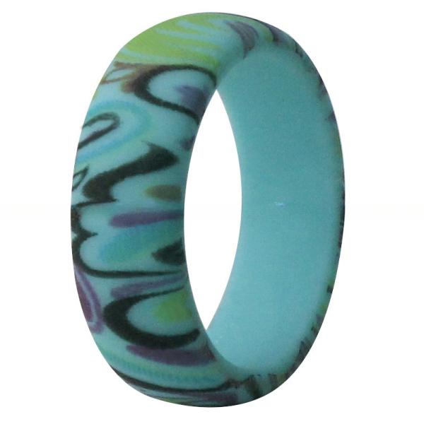 Women Paisley Engagement Silicone Rings Breathable 5.7mm Third Party Appraisal