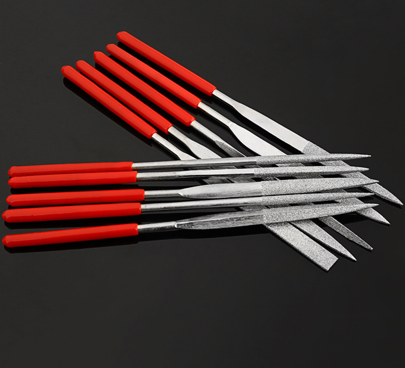 Set of 10 160X4mm Diamond Mini Needle File Set for Metal Jeweler Wood Carving Craft