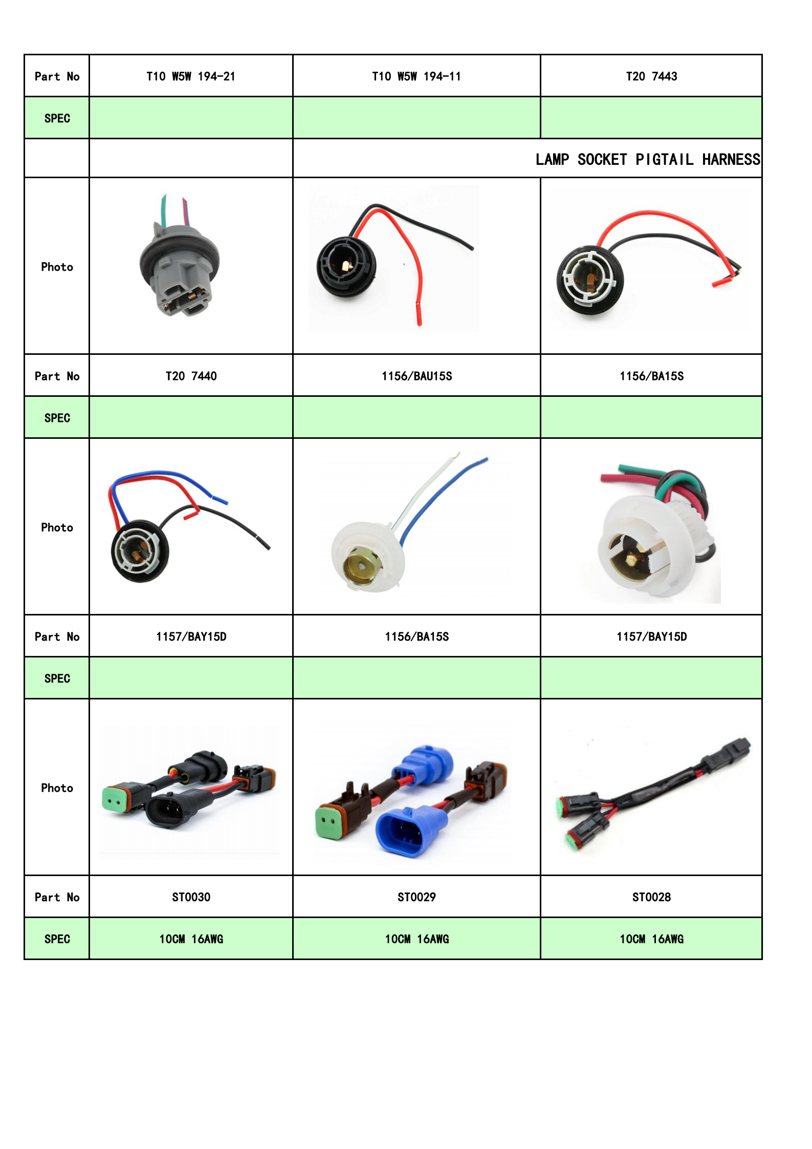12V 24V 4 Pin Trailer Wiring Harness Female Male 18AWG 16AWG