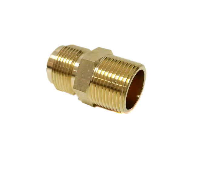 Brass Couples Half Union Gas Adapter 3/8 Flare X 3/8 NPT Male Pipe Connector